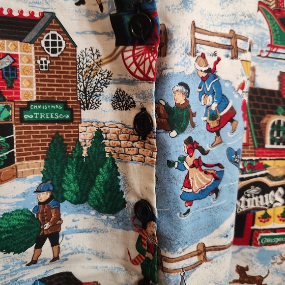 Vintage 90's Ivy Clubs Christmas Winter Scene Vest EUC L/XL - Picture 6 of 8